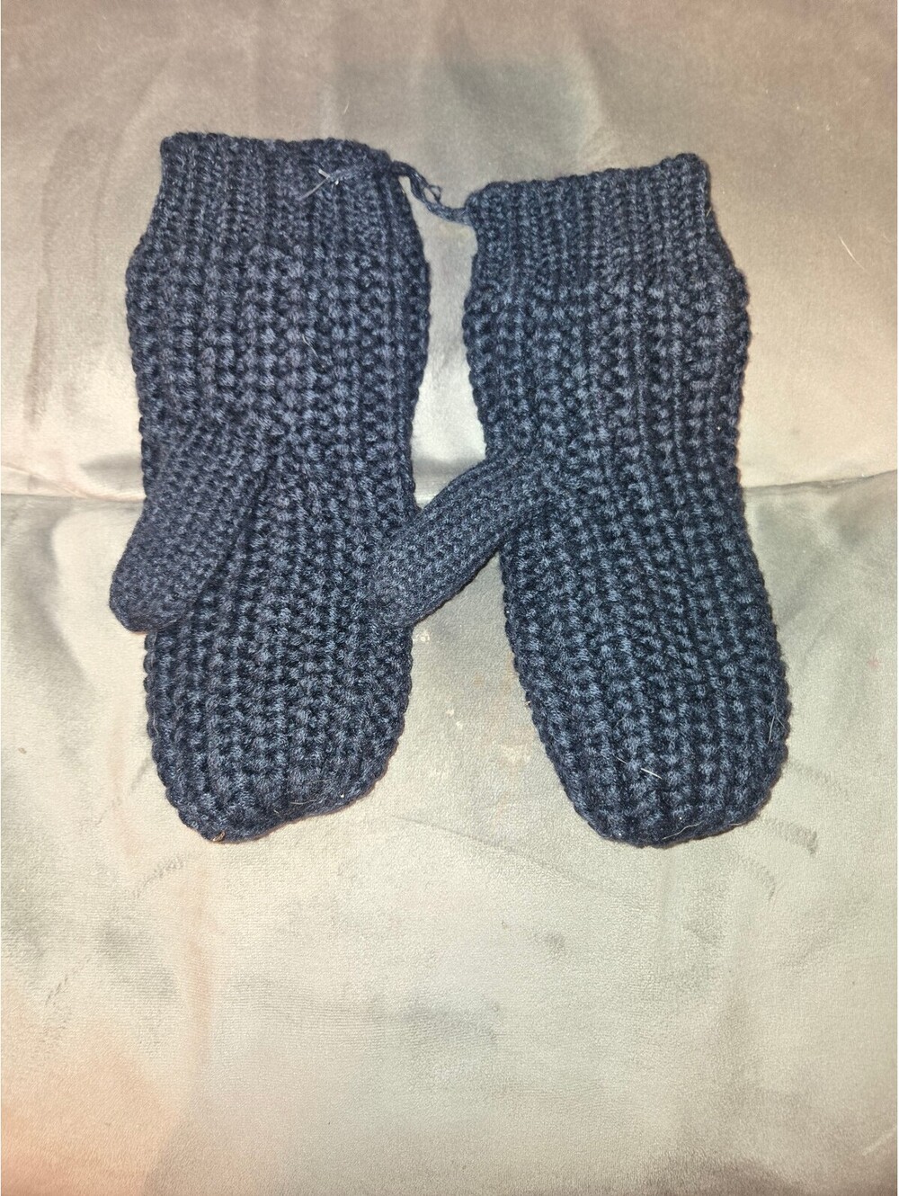 Panache Women's Navy Blue Knit Mittens Fleece Lined Winter Gloves
